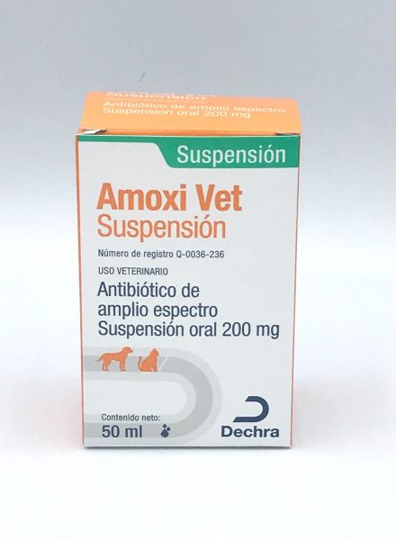 Amoxi Vet 200 mg. Suspensión Oral 50 ml.