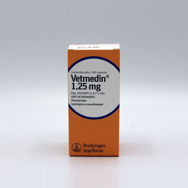 Vetmedin 1.25 mg 100 cápsulas.