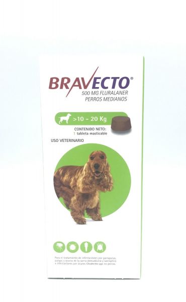 Bravecto 500 mg 10-20 kg.