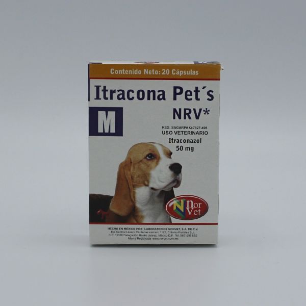 Itracona Pet’s M 50 mg. 20 cápsulas