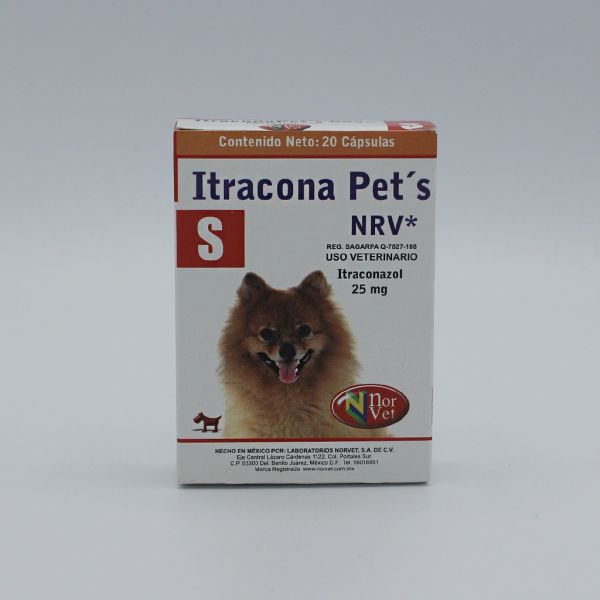 Itracona Pet’s S 25 mg. 20 cápsulas.