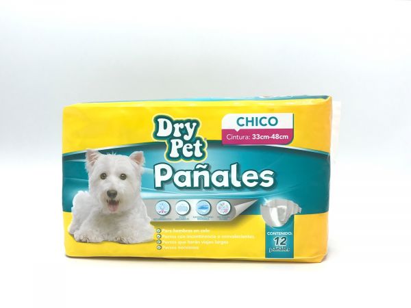 Dry Pet Pañales Desechables Talla Chica 12 piezas