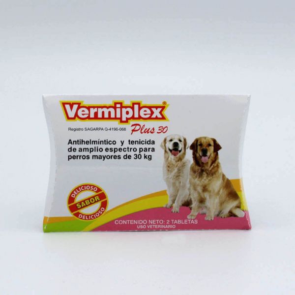 Vermiplex Plus 30 kg Cartera 2 tabs.