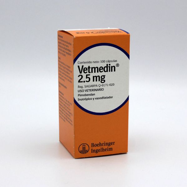 Vetmedin 2.5 mg 100 cápsulas.
